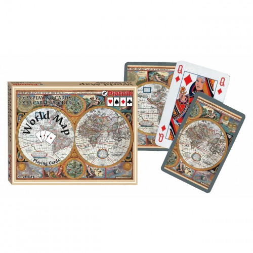 Carti de joc Piatnik (Austria), World Map, 2 pachete in cutie de lux